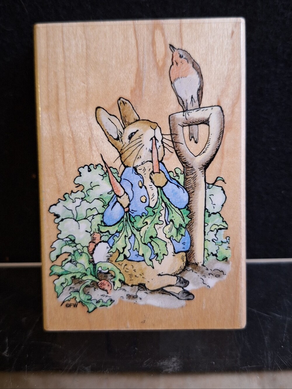 Stampendous Beatrix Potter Wooden Rubber Stamp #RP001 Peter With Carrot 4.5"x3"